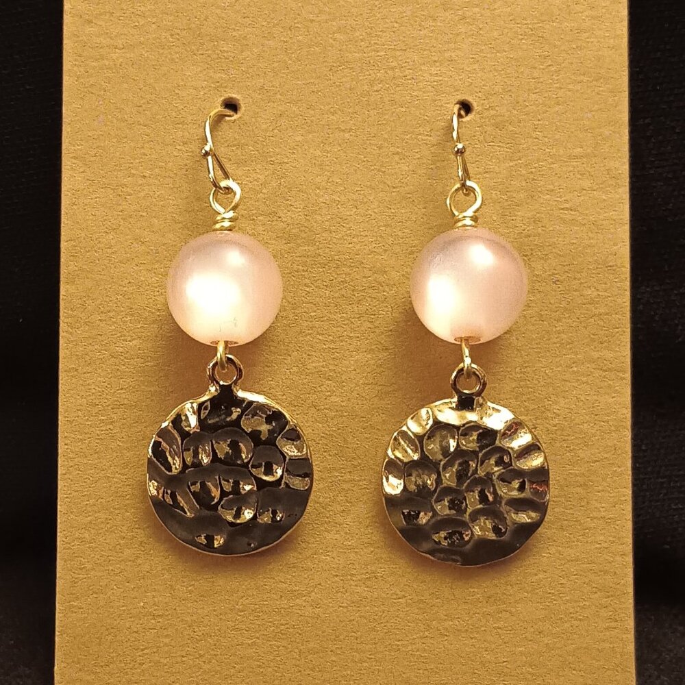 2 for $12 -Hand wrapped gold disc earrings